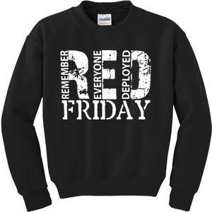 Red Friday Remember Everyone Deployed Kids Sweatshirt