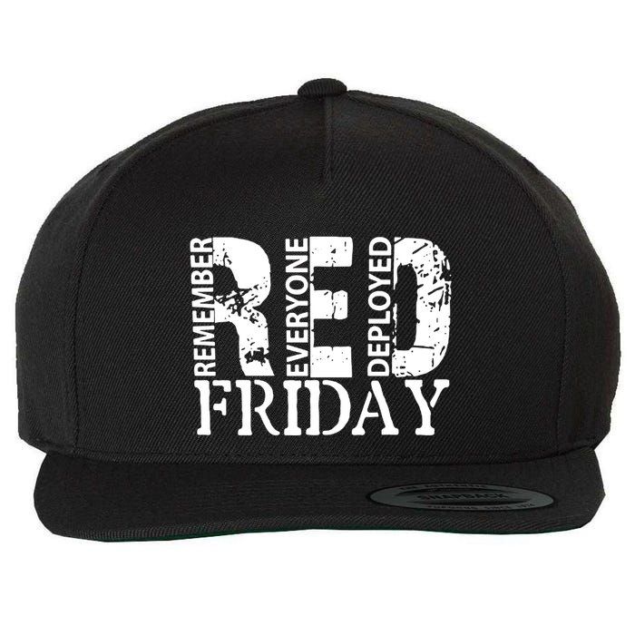 Red Friday Remember Everyone Deployed Wool Snapback Cap