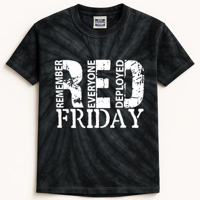 Red Friday Remember Everyone Deployed Kids Tie-Dye T-Shirt