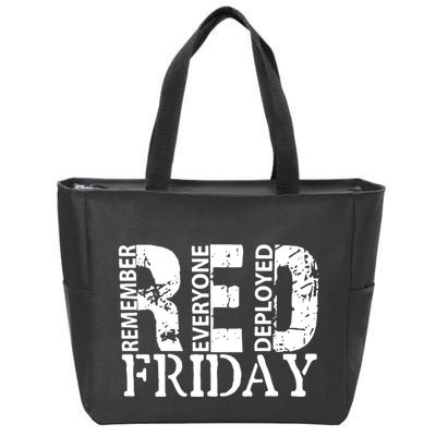 Red Friday Remember Everyone Deployed Zip Tote Bag