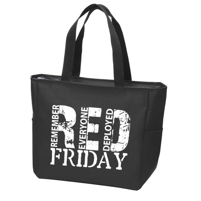 Red Friday Remember Everyone Deployed Zip Tote Bag