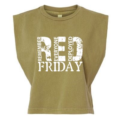 Red Friday Remember Everyone Deployed Garment-Dyed Women's Muscle Tee