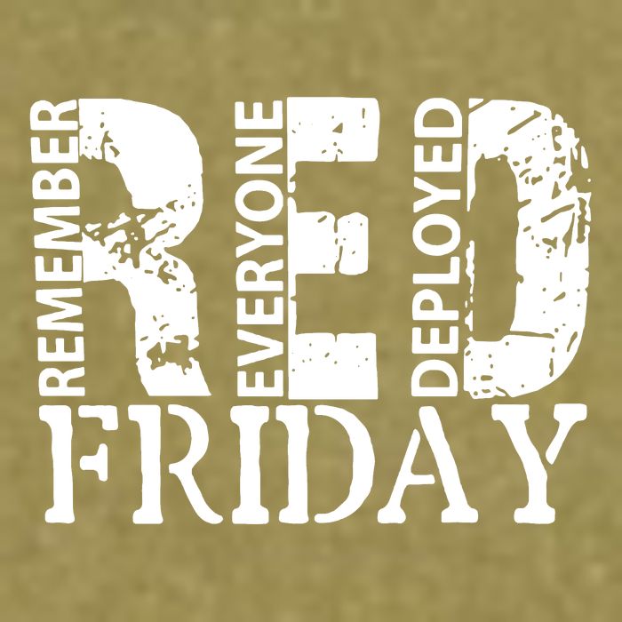 Red Friday Remember Everyone Deployed Garment-Dyed Women's Muscle Tee