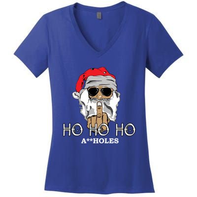 Rude Funny Santa Ugly Sweater Women's V-Neck T-Shirt