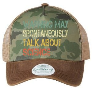 Retro Funny Scientist Warning May Talk About Science Teacher Legacy Tie Dye Trucker Hat