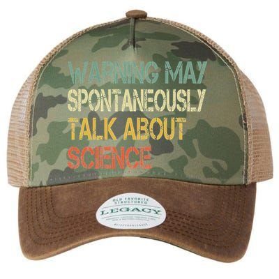 Retro Funny Scientist Warning May Talk About Science Teacher Legacy Tie Dye Trucker Hat