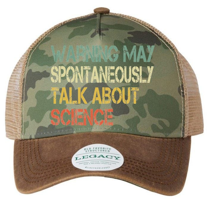 Retro Funny Scientist Warning May Talk About Science Teacher Legacy Tie Dye Trucker Hat
