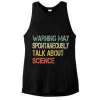 Retro Funny Scientist Warning May Talk About Science Teacher Ladies PosiCharge Tri-Blend Wicking Tank