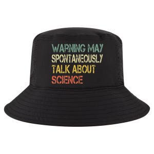 Retro Funny Scientist Warning May Talk About Science Teacher Cool Comfort Performance Bucket Hat