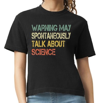 Retro Funny Scientist Warning May Talk About Science Teacher Comfort Colors Boxy T-Shirt