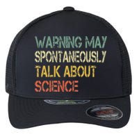 Retro Funny Scientist Warning May Talk About Science Teacher Flexfit Unipanel Trucker Cap