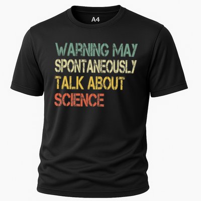 Retro Funny Scientist Warning May Talk About Science Teacher Performance Shirt