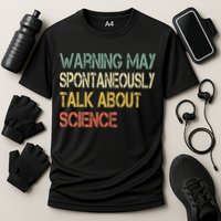 Retro Funny Scientist Warning May Talk About Science Teacher Performance Shirt