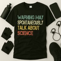 Retro Funny Scientist Warning May Talk About Science Teacher T-Shirt