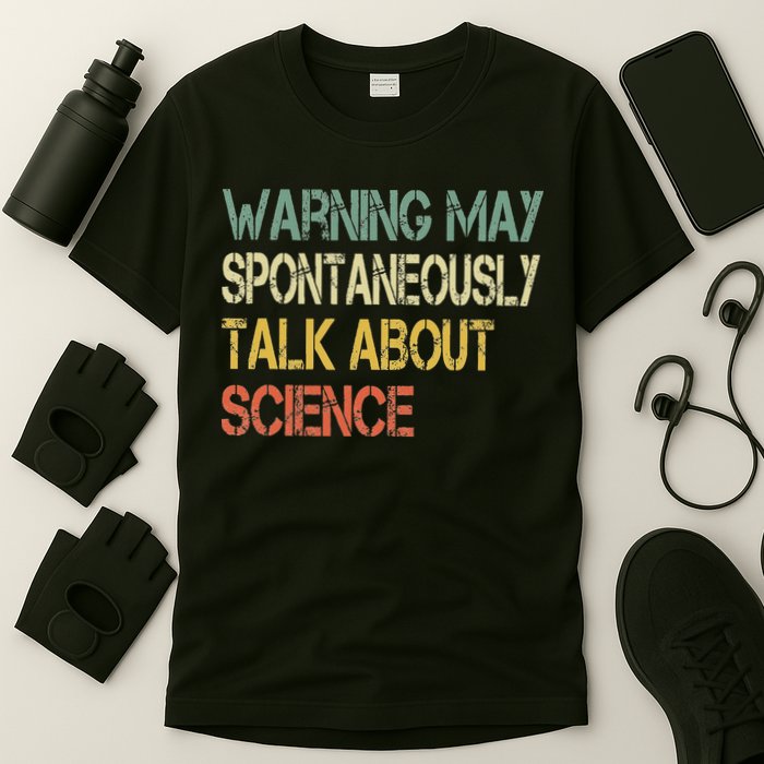 Retro Funny Scientist Warning May Talk About Science Teacher T-Shirt