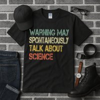 Retro Funny Scientist Warning May Talk About Science Teacher Tall T-Shirt