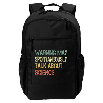 Retro Funny Scientist Warning May Talk About Science Teacher Backpack