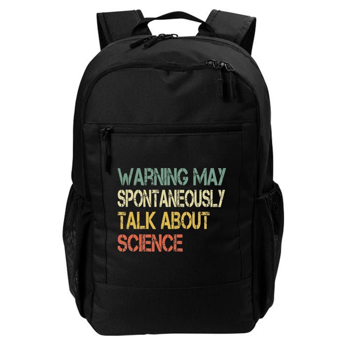 Retro Funny Scientist Warning May Talk About Science Teacher Backpack