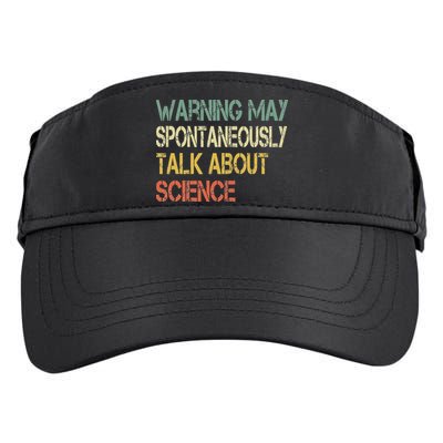 Retro Funny Scientist Warning May Talk About Science Teacher Adult Drive Performance Visor
