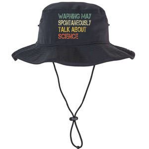 Retro Funny Scientist Warning May Talk About Science Teacher Legacy Cool Fit Booney Bucket Hat