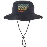 Retro Funny Scientist Warning May Talk About Science Teacher Bucket Hat