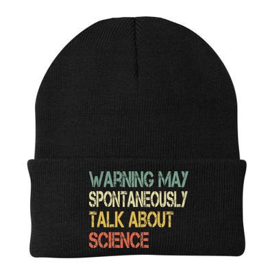 Retro Funny Scientist Warning May Talk About Science Teacher Beanie