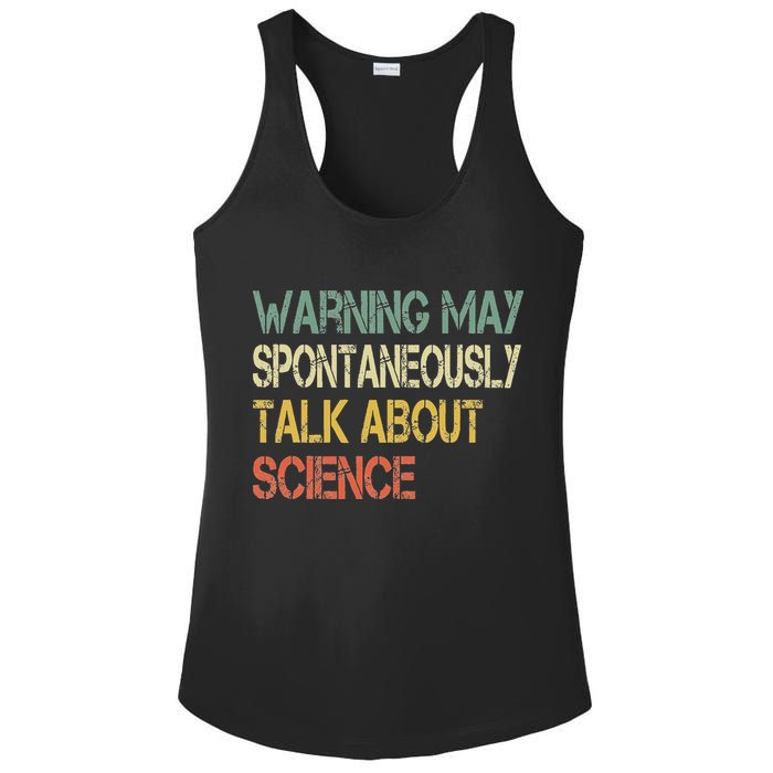 Retro Funny Scientist Warning May Talk About Science Teacher Ladies PosiCharge Competitor Racerback Tank