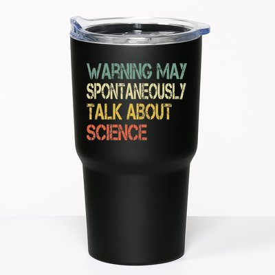 Retro Funny Scientist Warning May Talk About Science Teacher Tumbler