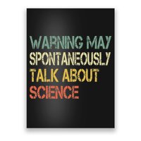 Retro Funny Scientist Warning May Talk About Science Teacher Poster