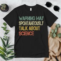 Retro Funny Scientist Warning May Talk About Science Teacher Premium T-Shirt