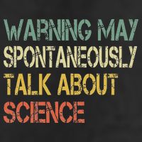 Retro Funny Scientist Warning May Talk About Science Teacher 25L Jumbo Tote