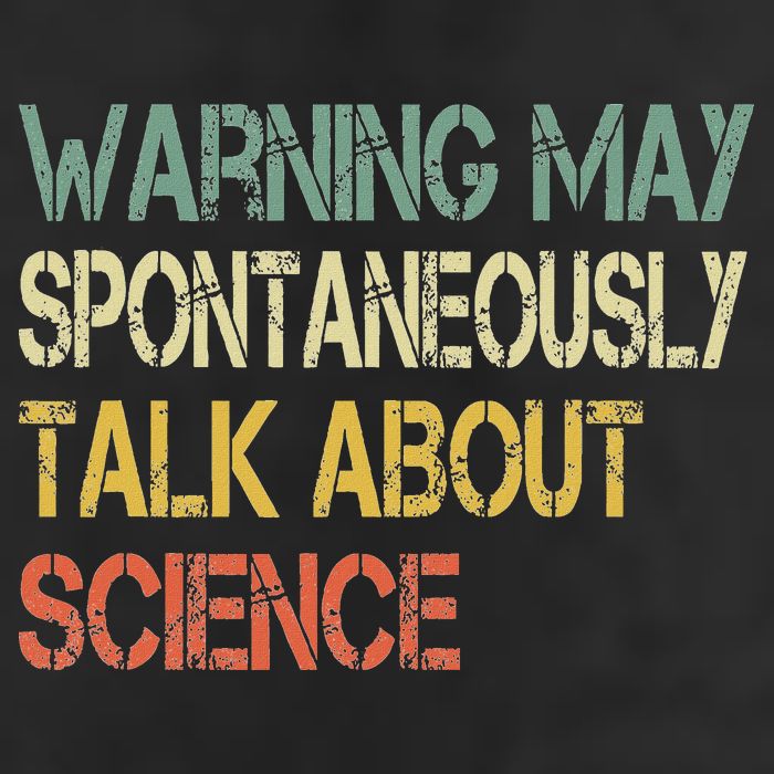 Retro Funny Scientist Warning May Talk About Science Teacher 25L Jumbo Tote
