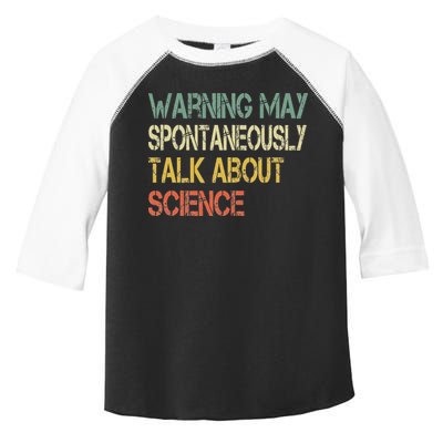 Retro Funny Scientist Warning May Talk About Science Teacher Toddler Fine Jersey T-Shirt