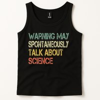Retro Funny Scientist Warning May Talk About Science Teacher Tank Top
