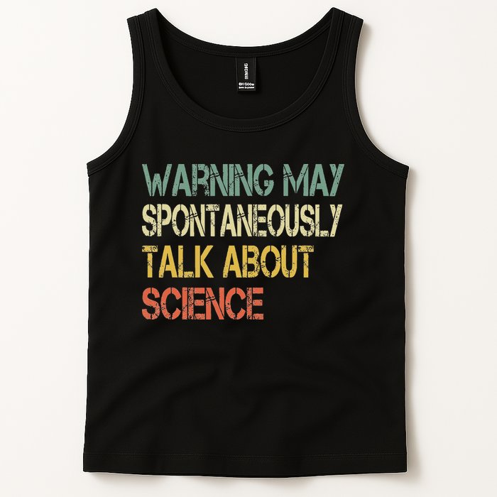 Retro Funny Scientist Warning May Talk About Science Teacher Tank Top