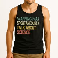 Retro Funny Scientist Warning May Talk About Science Teacher Tank Top