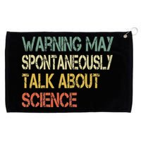 Retro Funny Scientist Warning May Talk About Science Teacher Grommeted Golf Towel