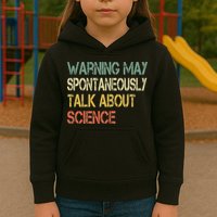 Retro Funny Scientist Warning May Talk About Science Teacher Kids Hoodie