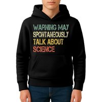 Retro Funny Scientist Warning May Talk About Science Teacher Kids Hoodie