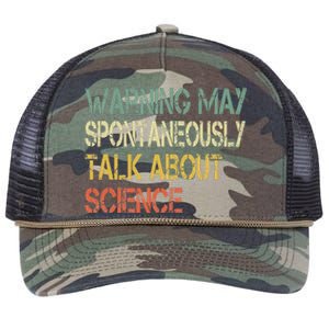 Retro Funny Scientist Warning May Talk About Science Teacher Retro Rope Trucker Hat Cap