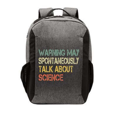 Retro Funny Scientist Warning May Talk About Science Teacher Vector Backpack