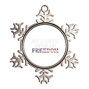 Redneck Farts Spread Freedom Country Joke Usa Flag Humor Gift Metallic Star Ornament