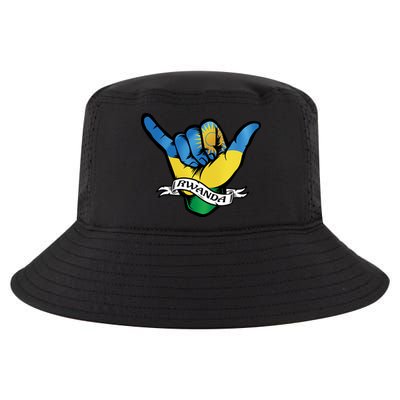 Rwanda Flag Shaka Hand Symbol Cool Comfort Performance Bucket Hat