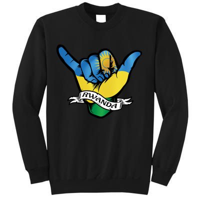 Rwanda Flag Shaka Hand Symbol Sweatshirt