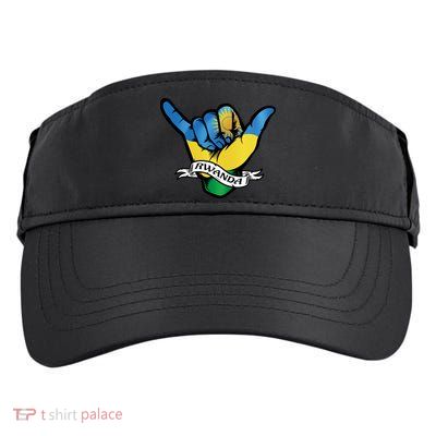 Rwanda Flag Shaka Hand Symbol Adult Drive Performance Visor