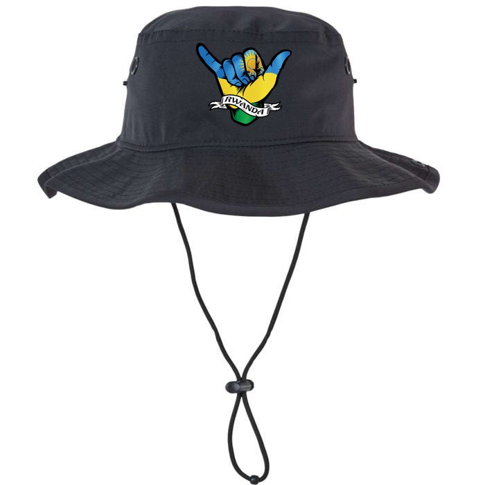 Rwanda Flag Shaka Hand Symbol Bucket Hat