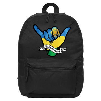 Rwanda Flag Shaka Hand Symbol 16 in Basic Backpack