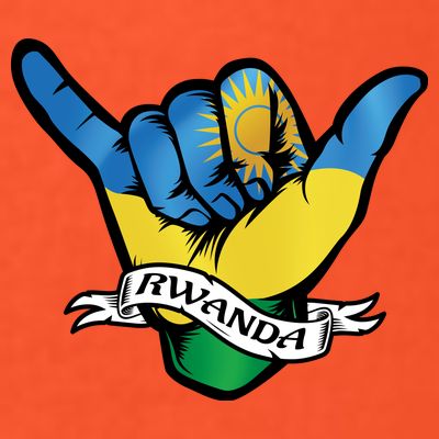 Rwanda Flag Shaka Hand Symbol T-Shirt