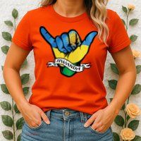 Rwanda Flag Shaka Hand Symbol Womens T-Shirt