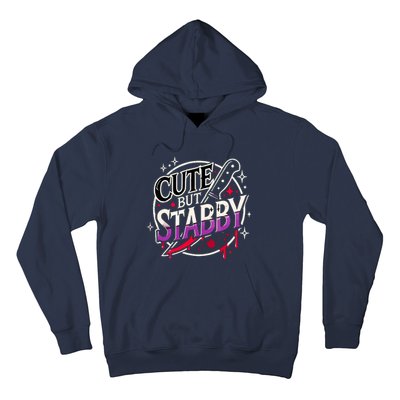 Retro Funny Scary Cute But Stabby Spooky Hallowen Dark Humor Hoodie